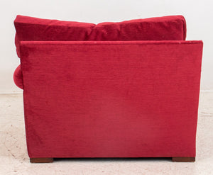 Red Chenille Upholstered Chaise Lounge (8287640682803)