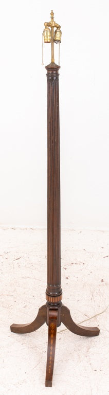 Hepplewhite Manner Inlaid Mahogany Floor Lamp (8821817049395)