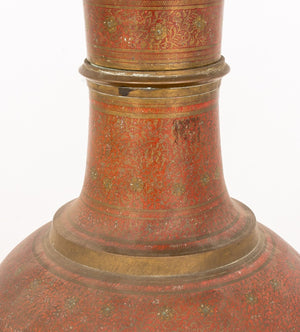 Indian Enameled Copper Baluster Vase (8924667642163)