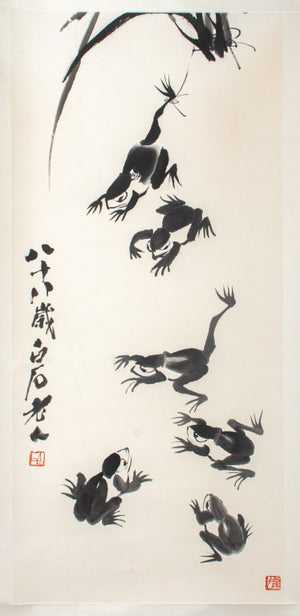 After Qi Baishi Frogs Scroll Painting (9142365126963)
