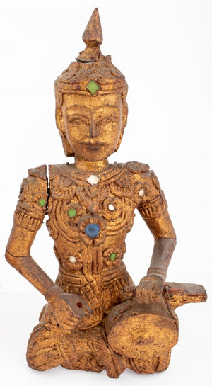 Set of Four Thai Gilt Wood Musician Sculptures (8503758061875)