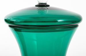Venetian Murano Green and Colorless Glass Jars, Pair (8330021634355)
