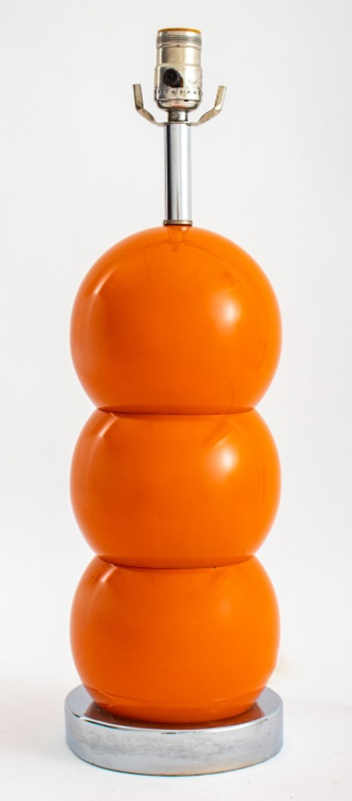 Mod Orange Sacked Ball Table Lamp, 1970s