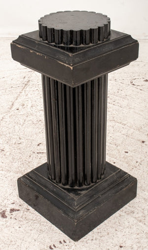Art Deco Ebonized Wood Column Pedestal Stand (8552267776307)