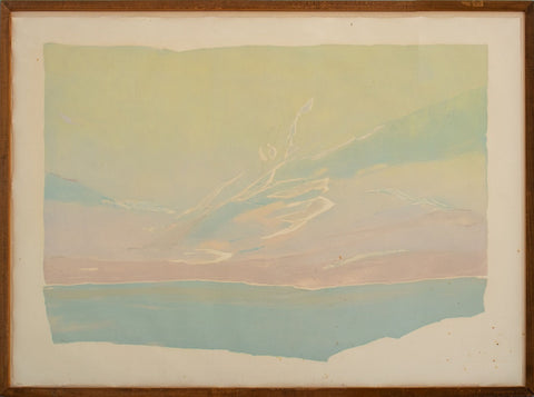 Landscape in Pastel Hues Embossed Lithograph