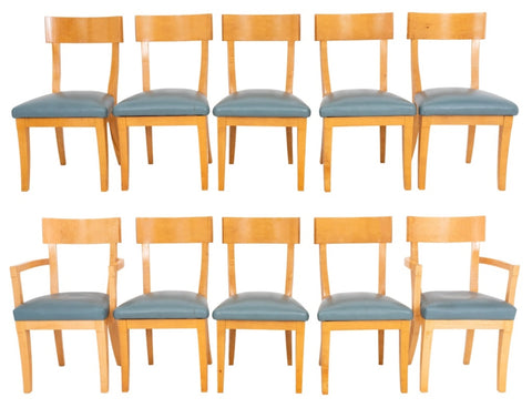 Scandinavian Revival Dining Chairs, Set of 10