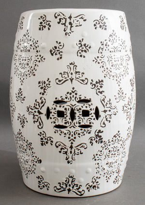 Chinese White Glazed Reticulated Garden Seat (8526173110579)