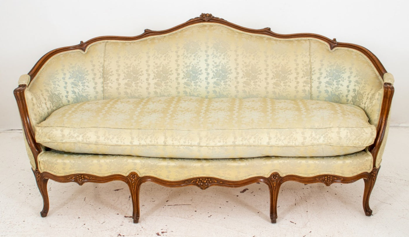 Rococo Louis XV Style Damask Upholstered Sofa – Showplace