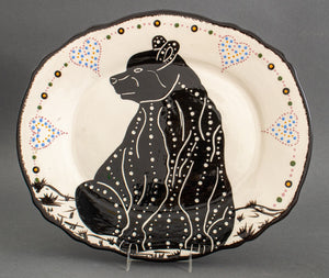 Mid-Century American Folk Art Ceramic Charger (8363622760755)