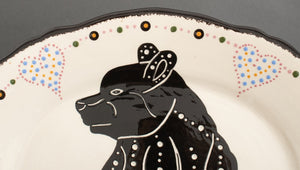 Mid-Century American Folk Art Ceramic Charger (8363622760755)