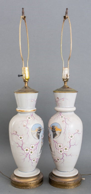 Aesthetic Movement Porcelain Lamps, Pair (8959627788595)