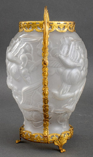 Czechoslovakian Art Deco Giltmetal & Glass Vase (8441017893171)