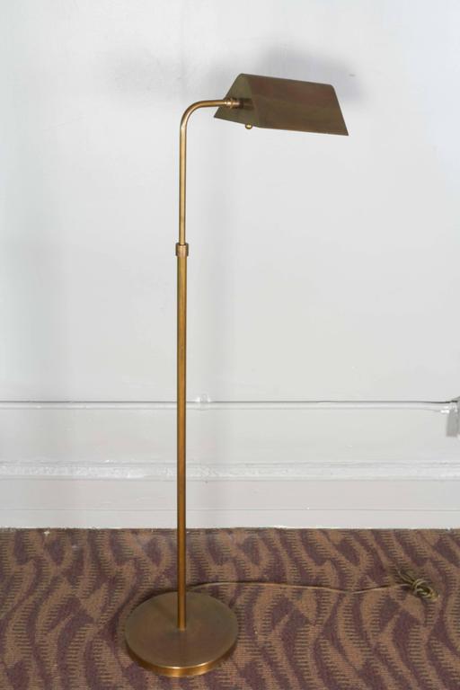Mid-Century Modern Adjustable Brass Floor Lamp