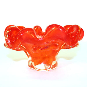 Fiery Orange Murano Glass Flower Bowl (6719730286749)