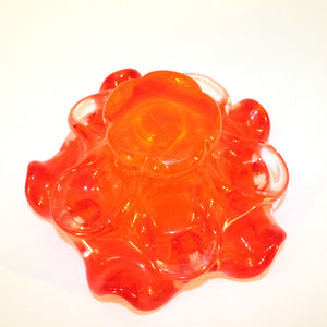 Fiery Orange Murano Glass Flower Bowl (6719730286749)