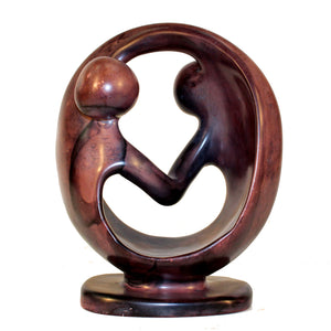 Midcentury Abstract Sculpture in Brown Stone (6719711838365)