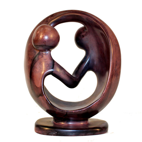 Midcentury Abstract Sculpture in Brown Stone