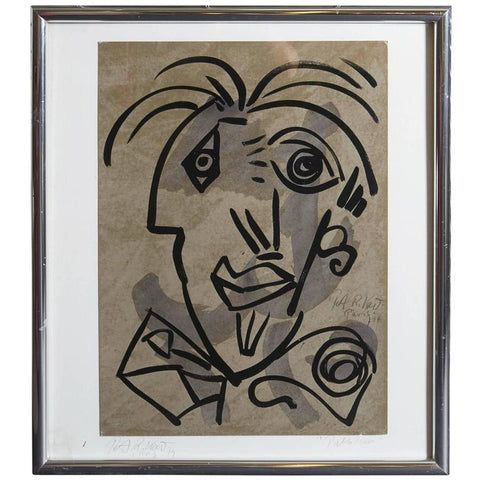 Abstract 'Pablo Picasso' Portrait by Peter Keil, Signed