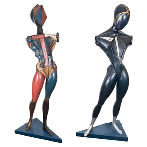 Life-Size Futurist Sculptures of Male and Female (6719679955101)