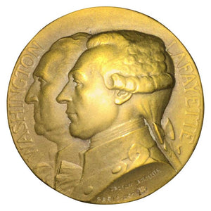 Gaston Lavrillier 'Washington & Lafayette' Bronze Medallion in Original Box (6719798902941)