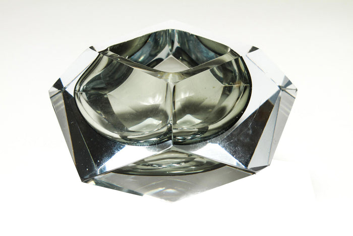 Murano Sommerso Italian Art Glass Bowl By Mandurzzato