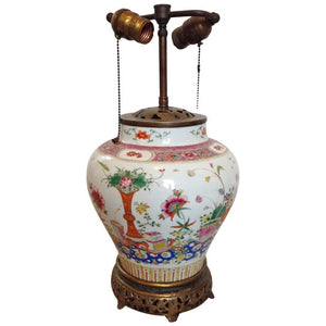 Chinese Famille Rose Porcelain Ginger Jar Lamp (6719809749149)