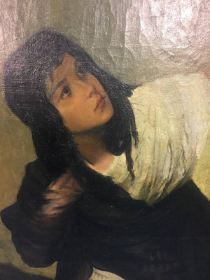 After Gabriel Von Max 19th Century Painting of a Woman (6719798771869)