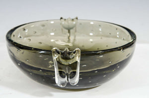 Mid-century Smokey Gray ‘Bullicante’ Bubble Glass Bowl by Carl Erickson (6719557533853)
