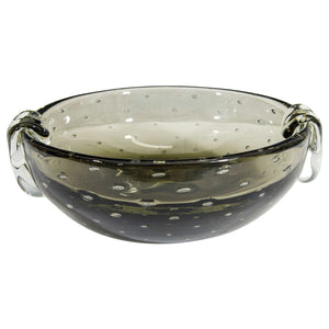 Mid-century Smokey Gray ‘Bullicante’ Bubble Glass Bowl by Carl Erickson (6719557533853)