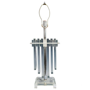 A 1970's Lucite and Chrome Single Architectural Table Lamp (6719614451869)