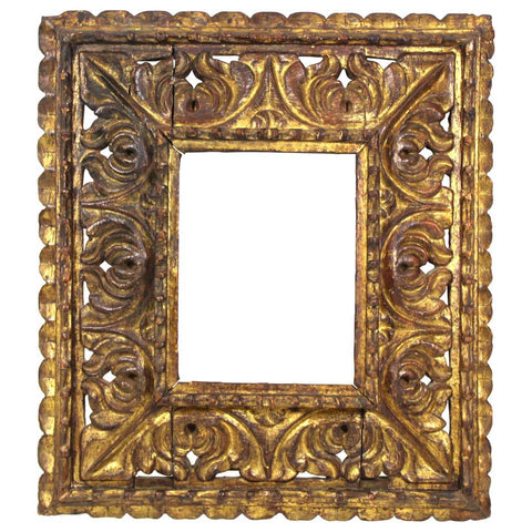 South American Baroque Giltwood Frame with Heavy Carved Openwork
