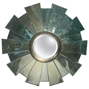 Sunburst Wall Mirror with Radiating Mirrored Pieces (6719817515165)