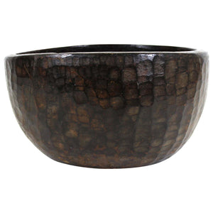 Midcentury Tribal Style Large Round Carved Wood Bowl (6720028999837)