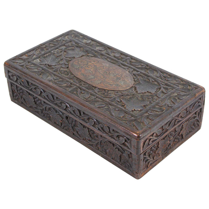 Indian Carved Wood Humidor Box