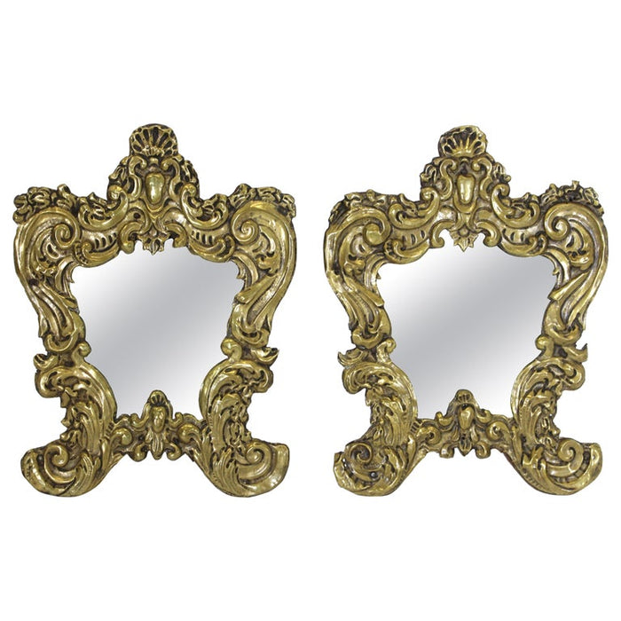 Italian Rococo Brass Repousse Mirrors