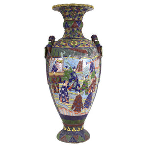 Japanese Monumental Satsuma Moriage Enamel Vase (6954969464989)