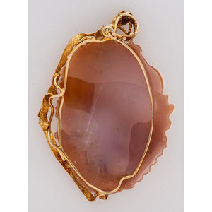 Silver Vermeil and Shell Cameo Pendant (7220288127133)