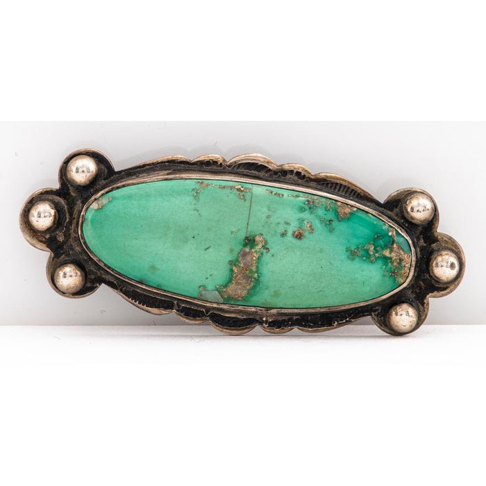 Navajo Native American Silver Turquoise Brooch or Pin