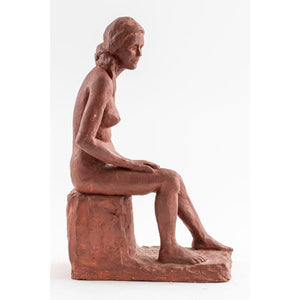 Red Clay Sculpture of a Seated Nude (7199397970077)