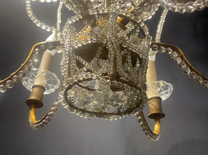 French Crystal Beaded Balloon Chandelier, Circa 1930s (7571854852253)