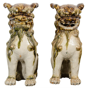 Edo Period Japanese Pair of Porcelain Foo Dogs (6719657967773)