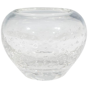 Scandinavian Modern Vase in Clear Glass with Controlled Bubbles (6719599739037)