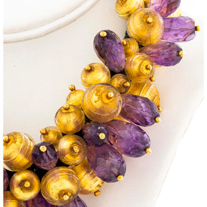 Lotus Arts de Vivre 18k Amethyst and Glass Necklace (7199279906973)