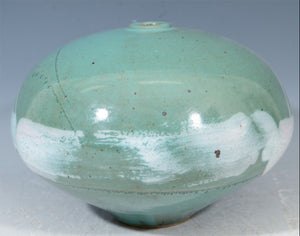 Japanese Studio Round Ceramic Vase 1960s (6719614845085)
