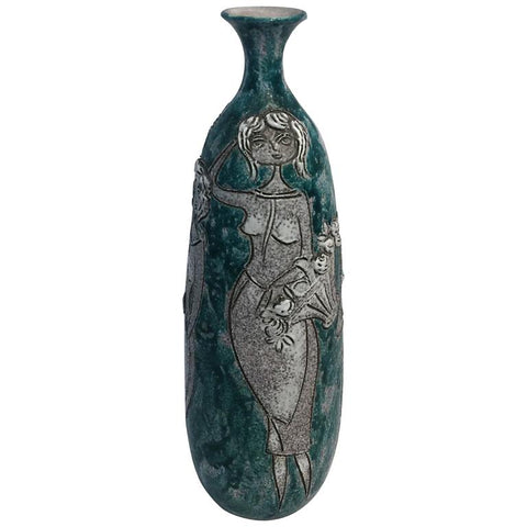Italian Mid-Century Scavo Ceramic Vase