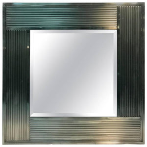 Modern Chrome Wall Mirror with Fluted Frame (6719808733341)