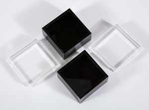 Pair of Black and Clear Lucite Decorative Boxes (7091545309341)