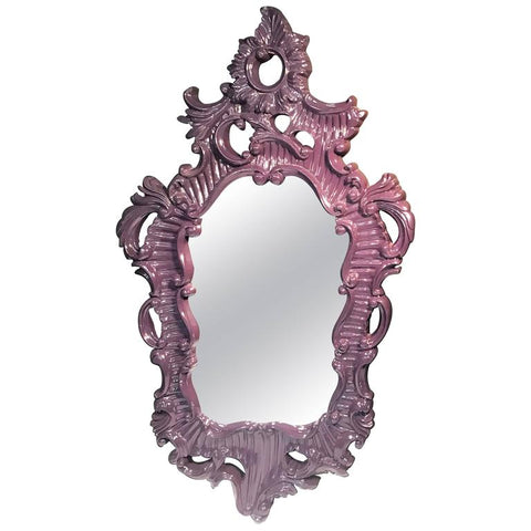 Pop Art Cast Resin Baroque Style Mirror in Purple