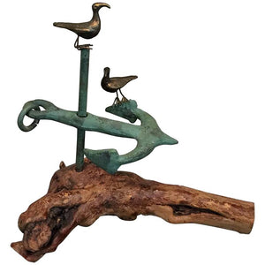 Curtis Jere Bronze Seagulls and Anchor Sculpture (6719811092637)