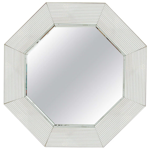 Modern Octagonal Wall Mirror in the Style of Karl Springer, 1970s